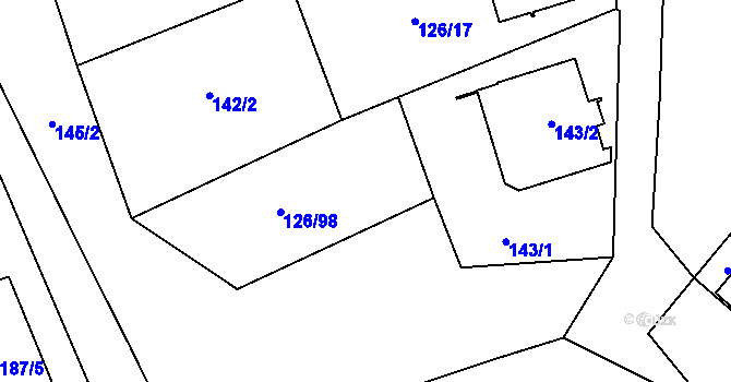 Parcela st. 144 v KÚ Branišovice, Katastrální mapa