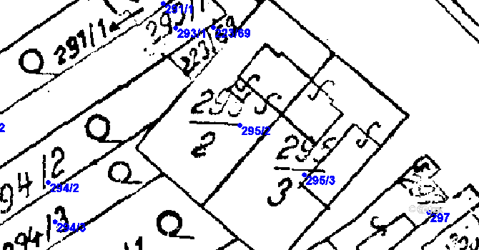 Parcela st. 295/2 v KÚ Branišovice, Katastrální mapa