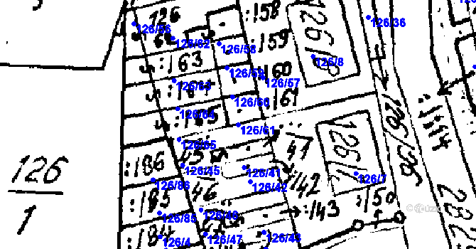 Parcela st. 126/61 v KÚ Branišovice, Katastrální mapa