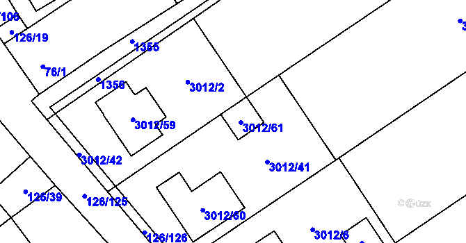 Parcela st. 3012/61 v KÚ Branišovice, Katastrální mapa