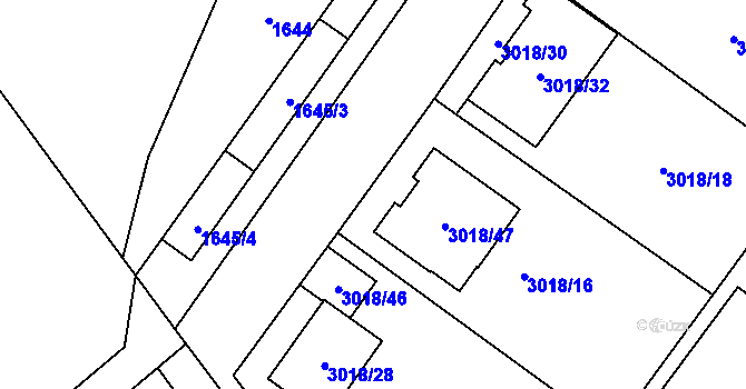 Parcela st. 3018/29 v KÚ Branišovice, Katastrální mapa