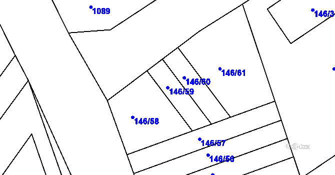Parcela st. 146/59 v KÚ Branišovice, Katastrální mapa