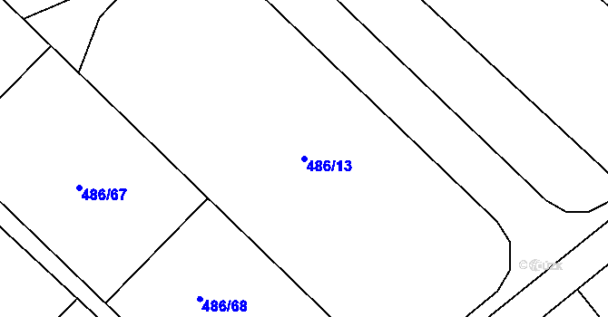 Parcela st. 486/13 v KÚ Branka u Opavy, Katastrální mapa