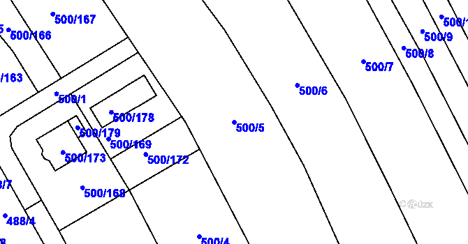 Parcela st. 500/5 v KÚ Branka u Opavy, Katastrální mapa