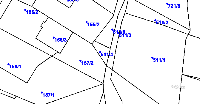 Parcela st. 511/4 v KÚ Branka u Opavy, Katastrální mapa