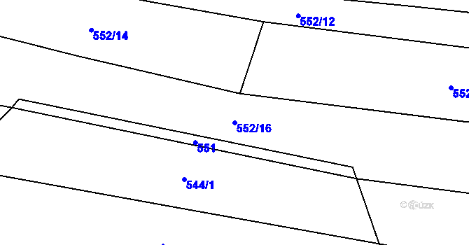 Parcela st. 552/16 v KÚ Branka u Opavy, Katastrální mapa