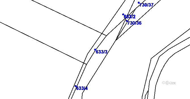Parcela st. 633/3 v KÚ Branka u Opavy, Katastrální mapa