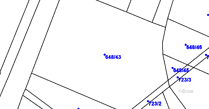 Parcela st. 648/43 v KÚ Branka u Opavy, Katastrální mapa