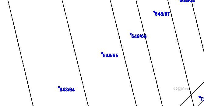 Parcela st. 648/65 v KÚ Branka u Opavy, Katastrální mapa