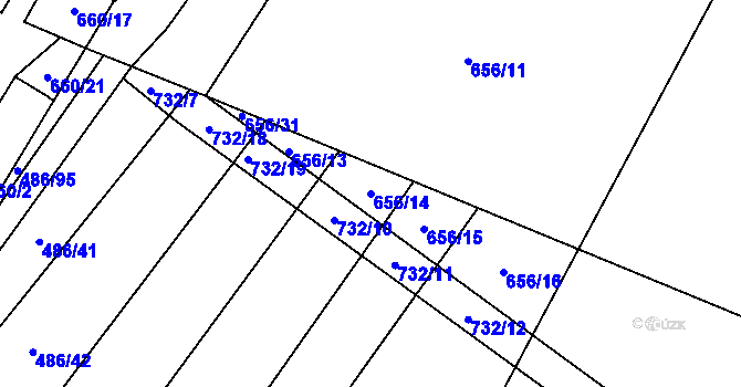Parcela st. 656/14 v KÚ Branka u Opavy, Katastrální mapa
