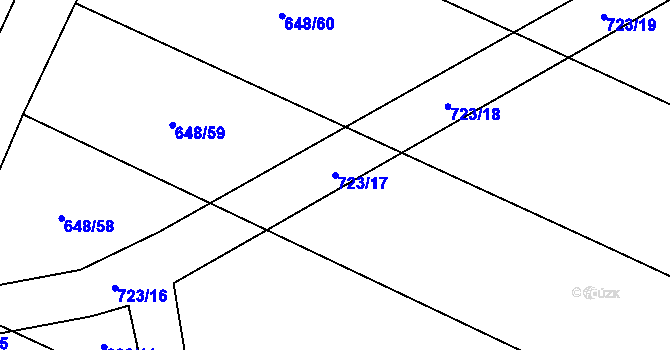Parcela st. 723/17 v KÚ Branka u Opavy, Katastrální mapa