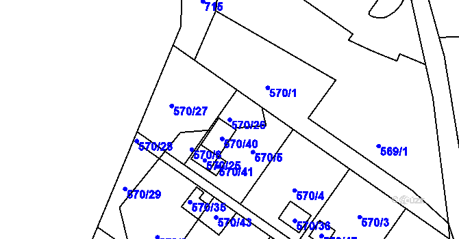 Parcela st. 570/26 v KÚ Branka u Opavy, Katastrální mapa