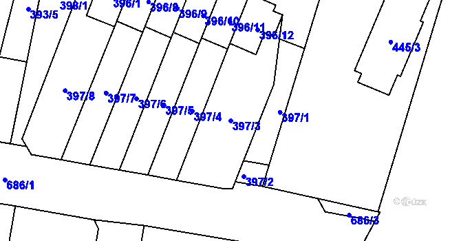 Parcela st. 397/3 v KÚ Branka u Opavy, Katastrální mapa