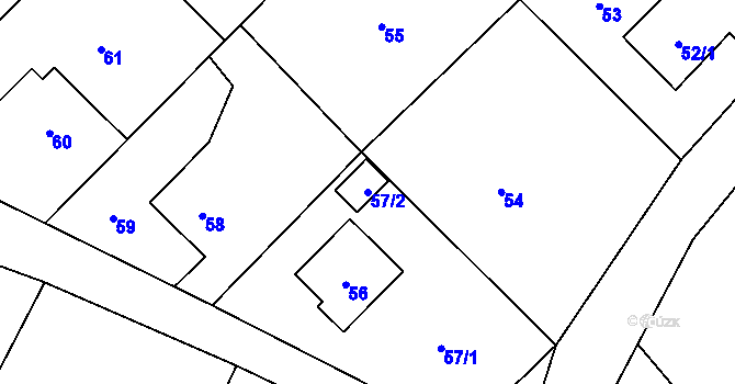 Parcela st. 57/2 v KÚ Branka u Opavy, Katastrální mapa
