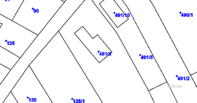 Parcela st. 491/8 v KÚ Branka u Opavy, Katastrální mapa