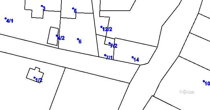 Parcela st. 7/1 v KÚ Branka u Opavy, Katastrální mapa
