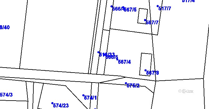 Parcela st. 566/5 v KÚ Branka u Opavy, Katastrální mapa