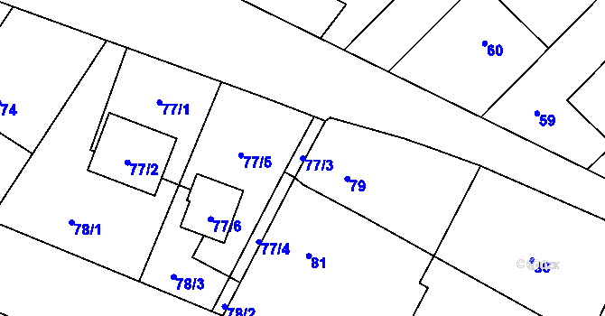 Parcela st. 77/3 v KÚ Branka u Opavy, Katastrální mapa