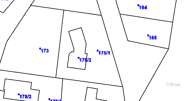 Parcela st. 175/1 v KÚ Branka u Opavy, Katastrální mapa