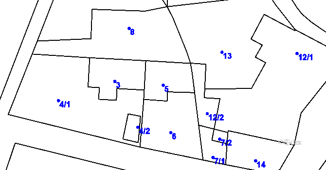 Parcela st. 5 v KÚ Branka u Opavy, Katastrální mapa