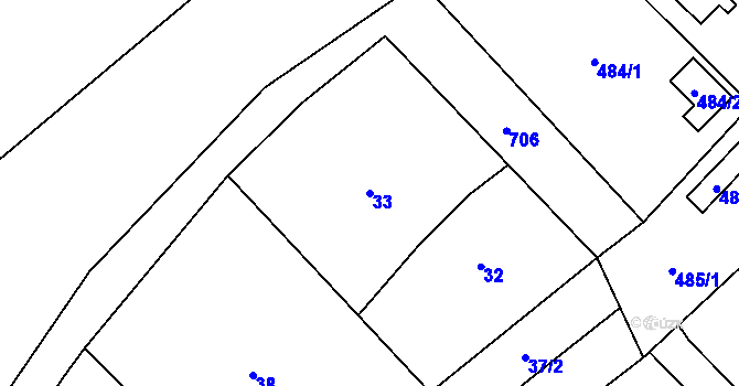 Parcela st. 33 v KÚ Branka u Opavy, Katastrální mapa