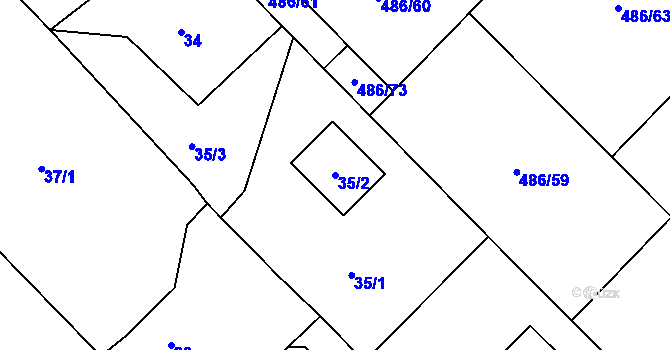 Parcela st. 35/2 v KÚ Branka u Opavy, Katastrální mapa