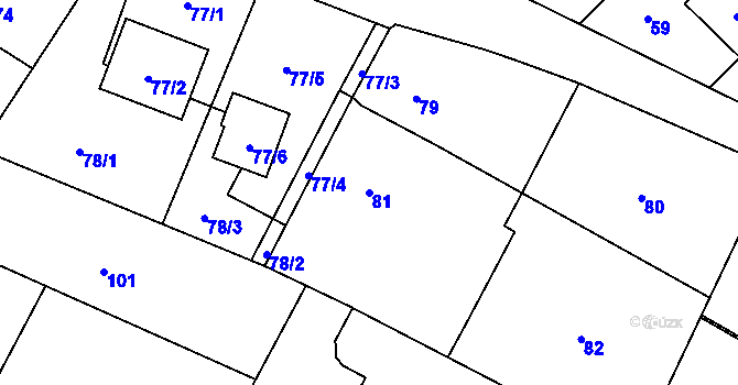 Parcela st. 81 v KÚ Branka u Opavy, Katastrální mapa