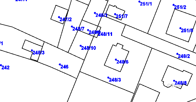 Parcela st. 248/3 v KÚ Branka u Opavy, Katastrální mapa