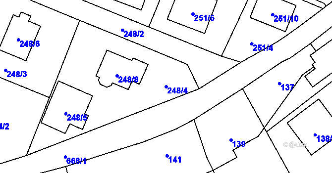 Parcela st. 248/4 v KÚ Branka u Opavy, Katastrální mapa