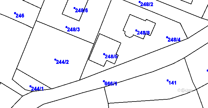 Parcela st. 248/5 v KÚ Branka u Opavy, Katastrální mapa
