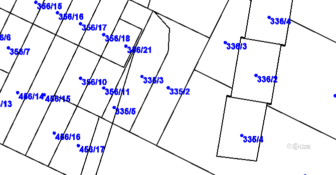 Parcela st. 335/2 v KÚ Branka u Opavy, Katastrální mapa