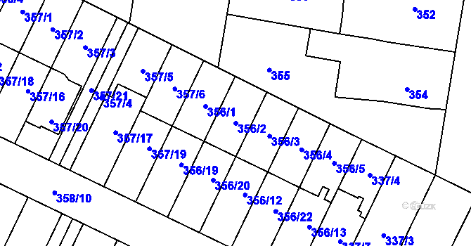 Parcela st. 356/2 v KÚ Branka u Opavy, Katastrální mapa