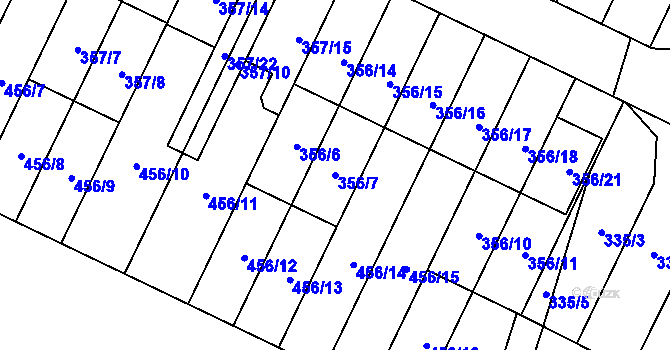 Parcela st. 356/7 v KÚ Branka u Opavy, Katastrální mapa
