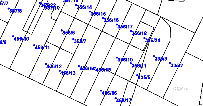 Parcela st. 356/9 v KÚ Branka u Opavy, Katastrální mapa