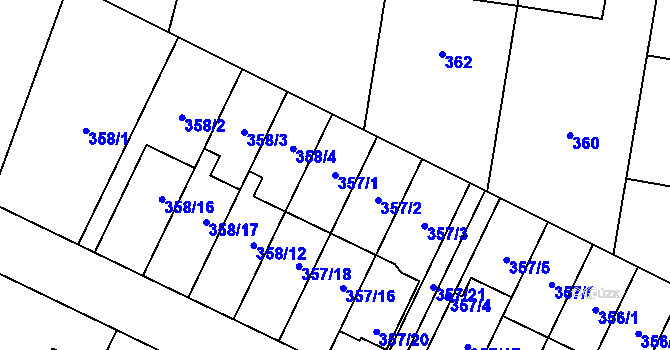 Parcela st. 357/1 v KÚ Branka u Opavy, Katastrální mapa
