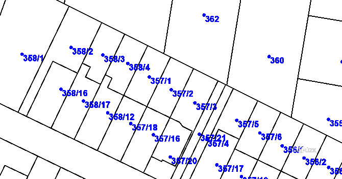 Parcela st. 357/2 v KÚ Branka u Opavy, Katastrální mapa