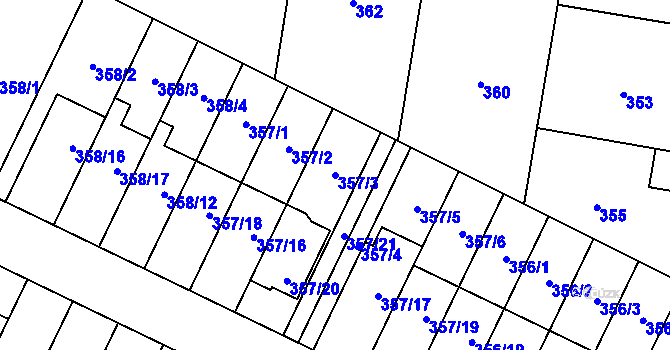 Parcela st. 357/3 v KÚ Branka u Opavy, Katastrální mapa