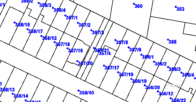 Parcela st. 357/4 v KÚ Branka u Opavy, Katastrální mapa