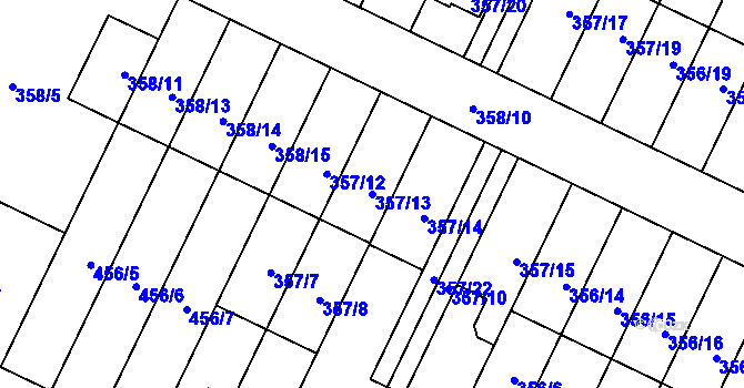 Parcela st. 357/13 v KÚ Branka u Opavy, Katastrální mapa