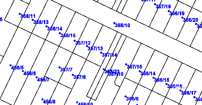 Parcela st. 357/14 v KÚ Branka u Opavy, Katastrální mapa