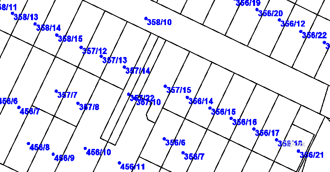 Parcela st. 357/15 v KÚ Branka u Opavy, Katastrální mapa