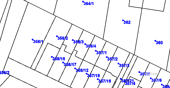 Parcela st. 358/4 v KÚ Branka u Opavy, Katastrální mapa