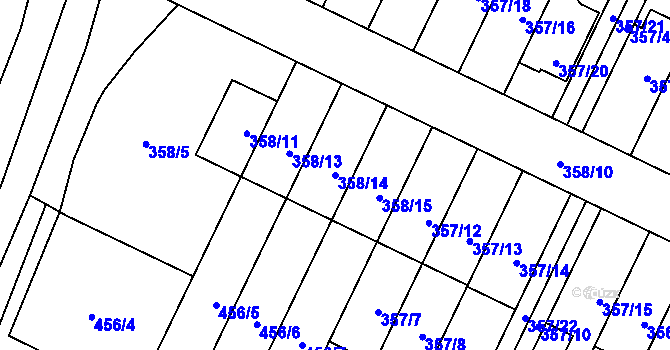 Parcela st. 358/14 v KÚ Branka u Opavy, Katastrální mapa