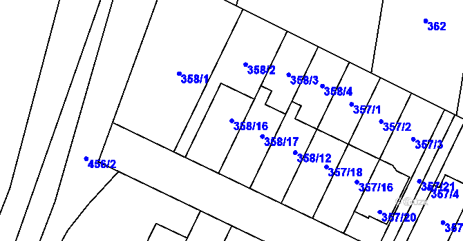 Parcela st. 358/16 v KÚ Branka u Opavy, Katastrální mapa