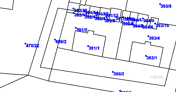 Parcela st. 391/1 v KÚ Branka u Opavy, Katastrální mapa
