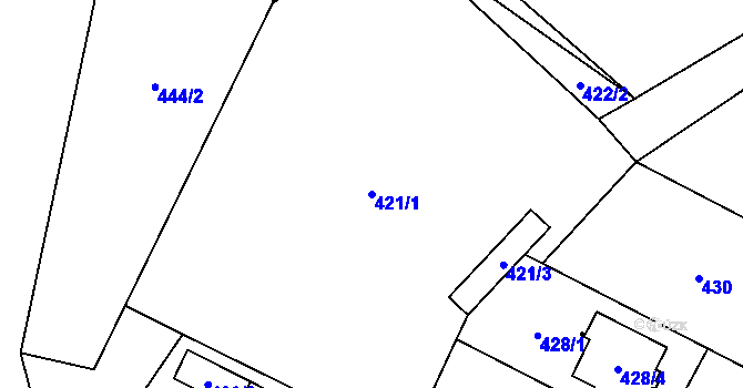 Parcela st. 421/1 v KÚ Branka u Opavy, Katastrální mapa
