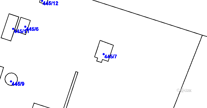 Parcela st. 445/7 v KÚ Branka u Opavy, Katastrální mapa
