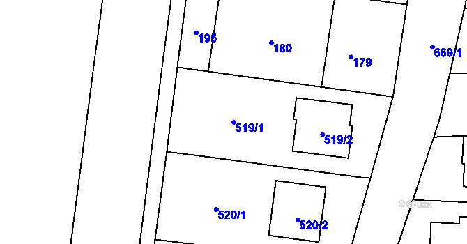 Parcela st. 519/1 v KÚ Branka u Opavy, Katastrální mapa