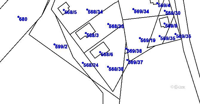 Parcela st. 568/6 v KÚ Branka u Opavy, Katastrální mapa