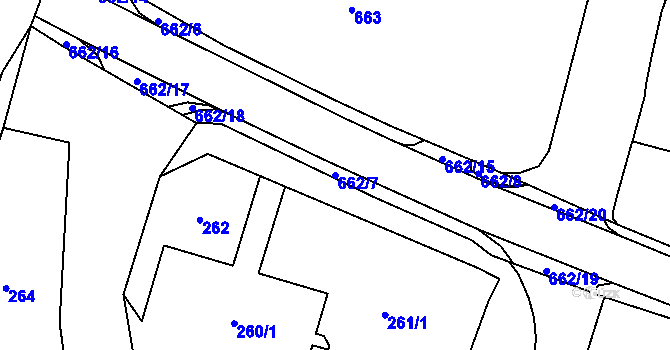 Parcela st. 662/7 v KÚ Branka u Opavy, Katastrální mapa